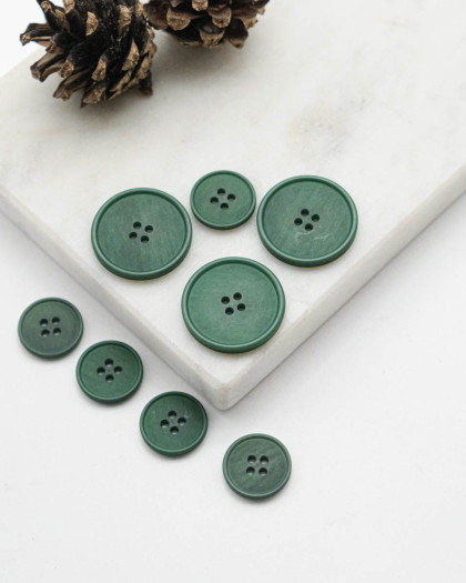 Bouton à rebord effet bois - Vert