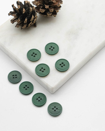 Bouton à rebord effet bois - Vert - Mercerine