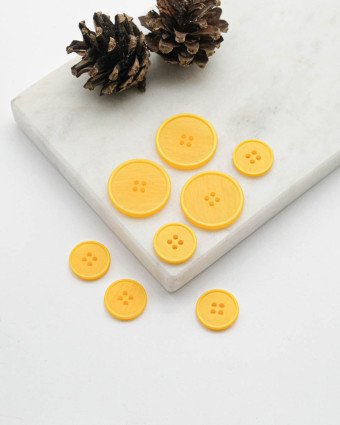 Bouton à rebord effet bois - Jaune