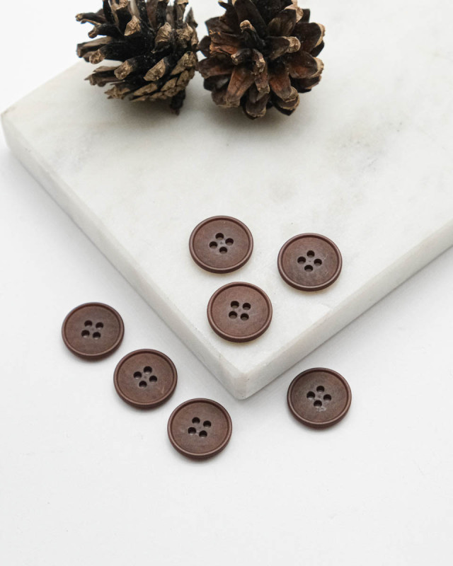 Bouton à rebord effet bois - Marron - Mercerine