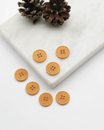 Bouton à rebord effet bois - Moutarde - Mercerine