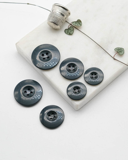 Bouton Polyester Brillant - Vert Canard