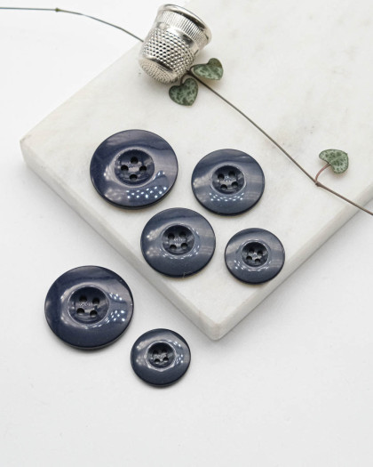 Bouton Polyester Brillant - Bleu