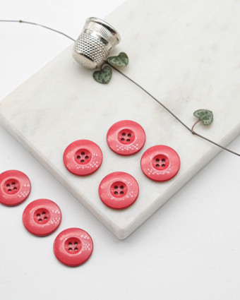 Bouton Polyester Brillant - Rouge - Mercerine