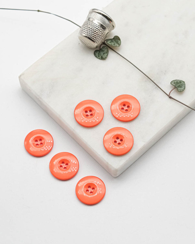 Bouton Polyester Brillant - Orange - Mercerine