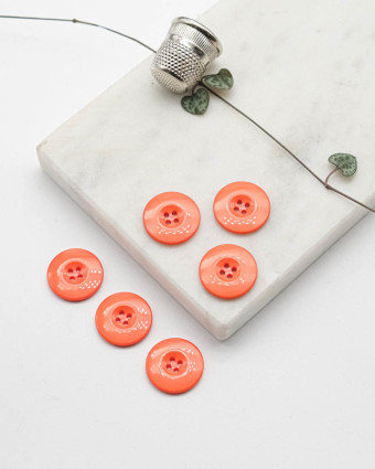 Bouton Polyester Brillant - Orange - Mercerine