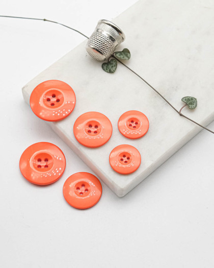Bouton Polyester Brillant - Orange