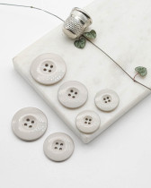 Bouton Polyester Brillant - Gris