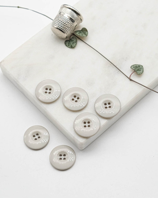 Bouton Polyester Brillant - Gris - Mercerine