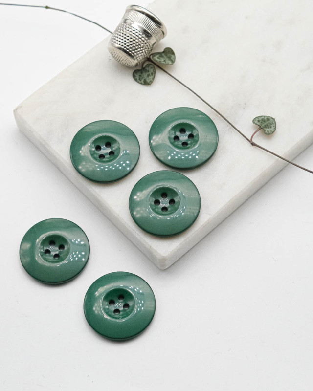 Bouton Polyester Brillant - Vert - Mercerine