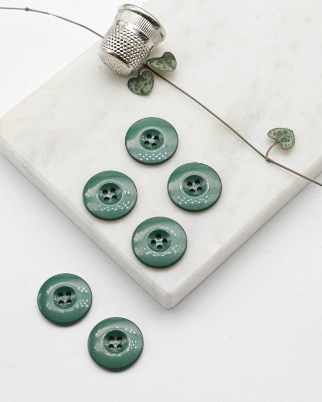 Bouton Polyester Brillant - Vert - Mercerine