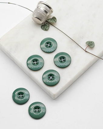 Bouton Polyester Brillant - Vert - Mercerine