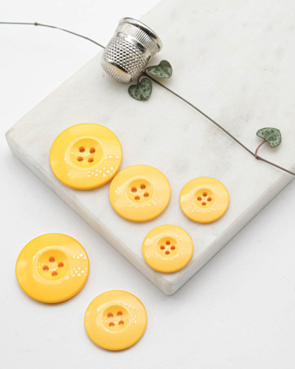 Bouton Polyester Brillant - Jaune