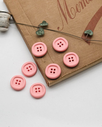 Bouton Nylon à Rebord - Rose - Mercerine