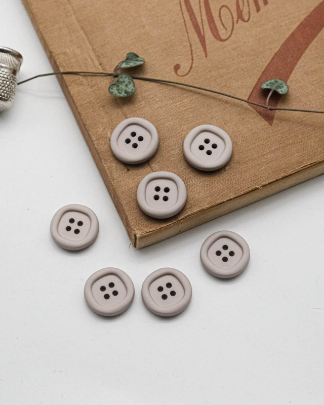 Bouton Nylon à Rebord - Gris - Mercerine