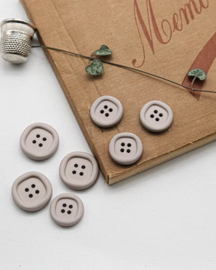 Bouton Nylon à Rebord - Gris