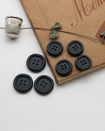 Bouton Nylon à Rebord - Bleu Marine
