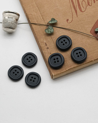Bouton Nylon à Rebord - Bleu Marine - Mercerine