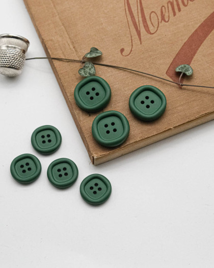 Bouton Nylon à Rebord -Vert Canard