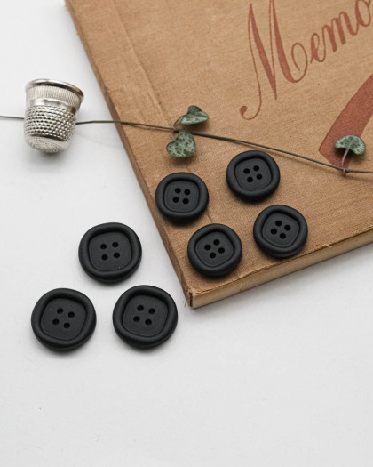 Bouton Nylon à Rebord - Noir