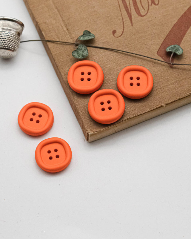 Bouton Nylon à Rebord - Orange - Mercerine