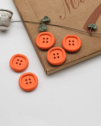 Bouton Nylon à Rebord - Orange - Mercerine