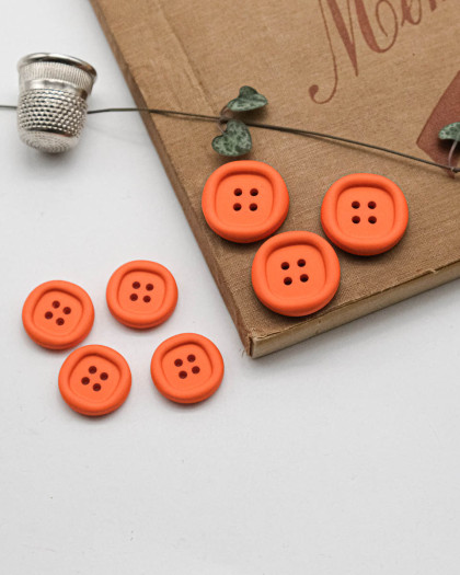 Bouton Nylon à Rebord - Orange