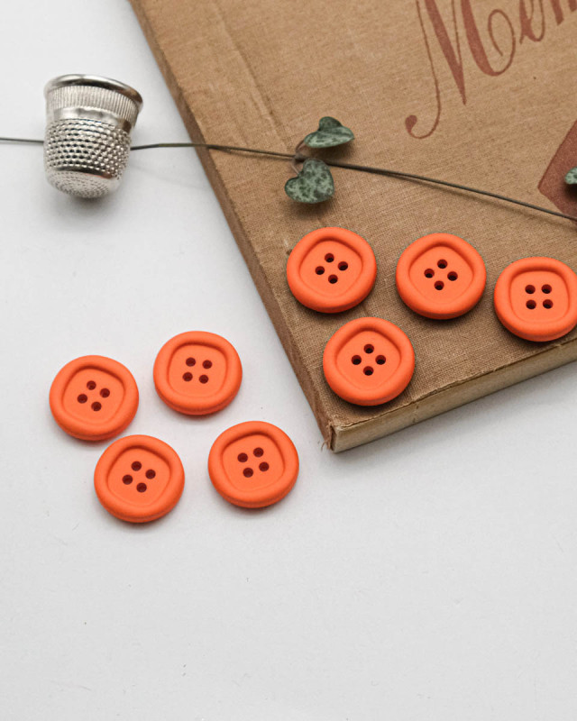 Bouton Nylon à Rebord - Orange - Mercerine