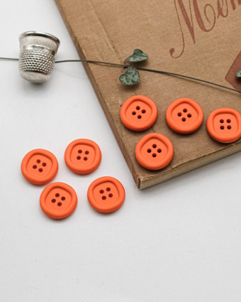 Bouton Nylon à Rebord - Orange - Mercerine