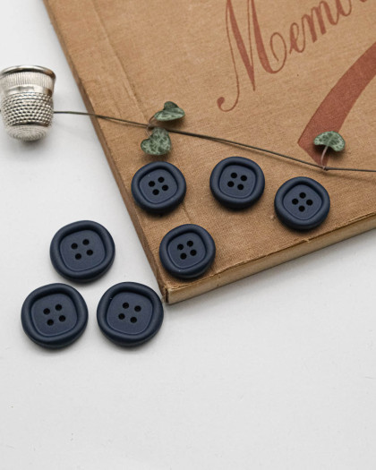 Bouton Nylon à Rebord - Bleu