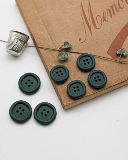Bouton Nylon à Rebord - Vert Canard