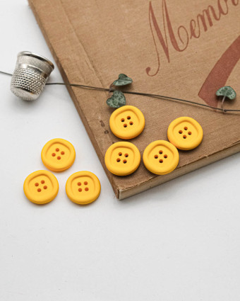 Bouton Nylon à Rebord - Jaune - Mercerine
