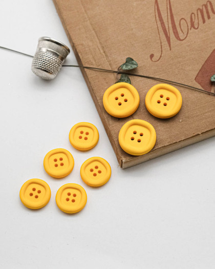 Bouton Nylon à Rebord - Jaune