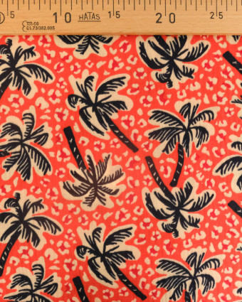 Tissu Double Gaze Léopard et Palmier - Mercerine