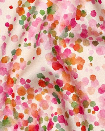 Viscose Satin Imprimé Digital Bubble Rose - Mercerine