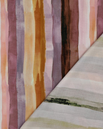 Viscose Imprimé Digital Rayures Vieux Rose - Mercerine