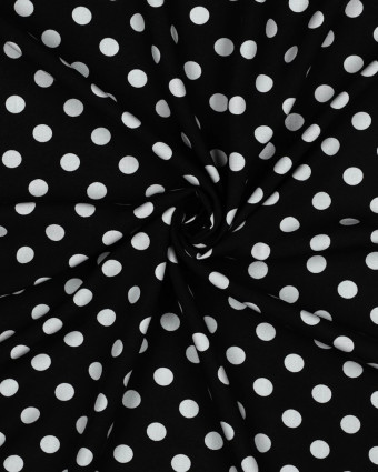 Viscose à Pois Blancs Fond Noir - Mercerine