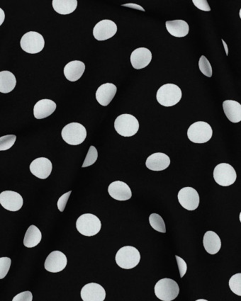 Viscose à Pois Blancs Fond Noir - Mercerine