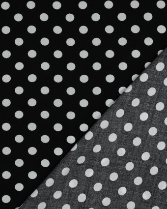 Viscose à Pois Blancs Fond Noir - Mercerine