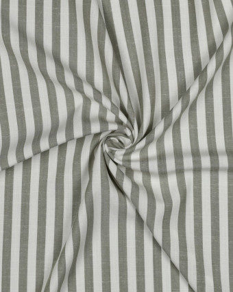Viscose Effet Lin Rayures Sauge - Mercerine