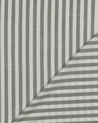 Viscose Effet Lin Rayures Sauge - Mercerine