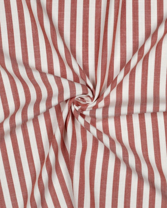 Viscose Effet Lin Rayures Marsala - Mercerine