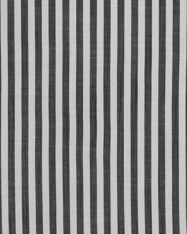 Viscose Effet Lin Rayures Bleu Marine - Mercerine