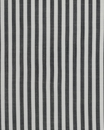 Viscose Effet Lin Rayures Bleu Marine - Mercerine