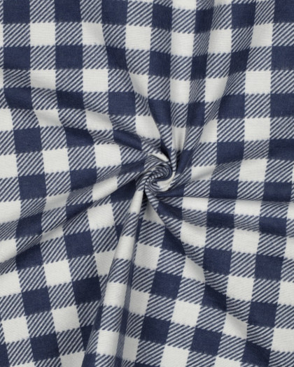 Tissu Flanelle à Carreaux Bleus - Mercerine