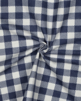 Tissu Flanelle à Carreaux Bleus - Mercerine