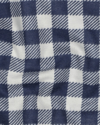 Tissu Flanelle à Carreaux Bleus - Mercerine