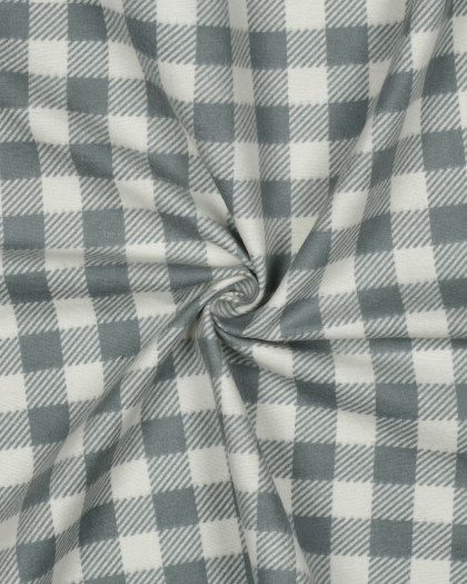 Tissu Flanelle à Carreaux Sauge - Mercerine
