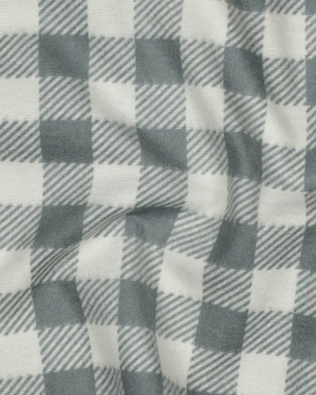 Tissu Flanelle à Carreaux Sauge - Mercerine