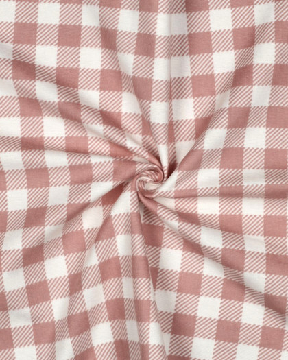 Tissu Flanelle à Carreaux Roses - Mercerine